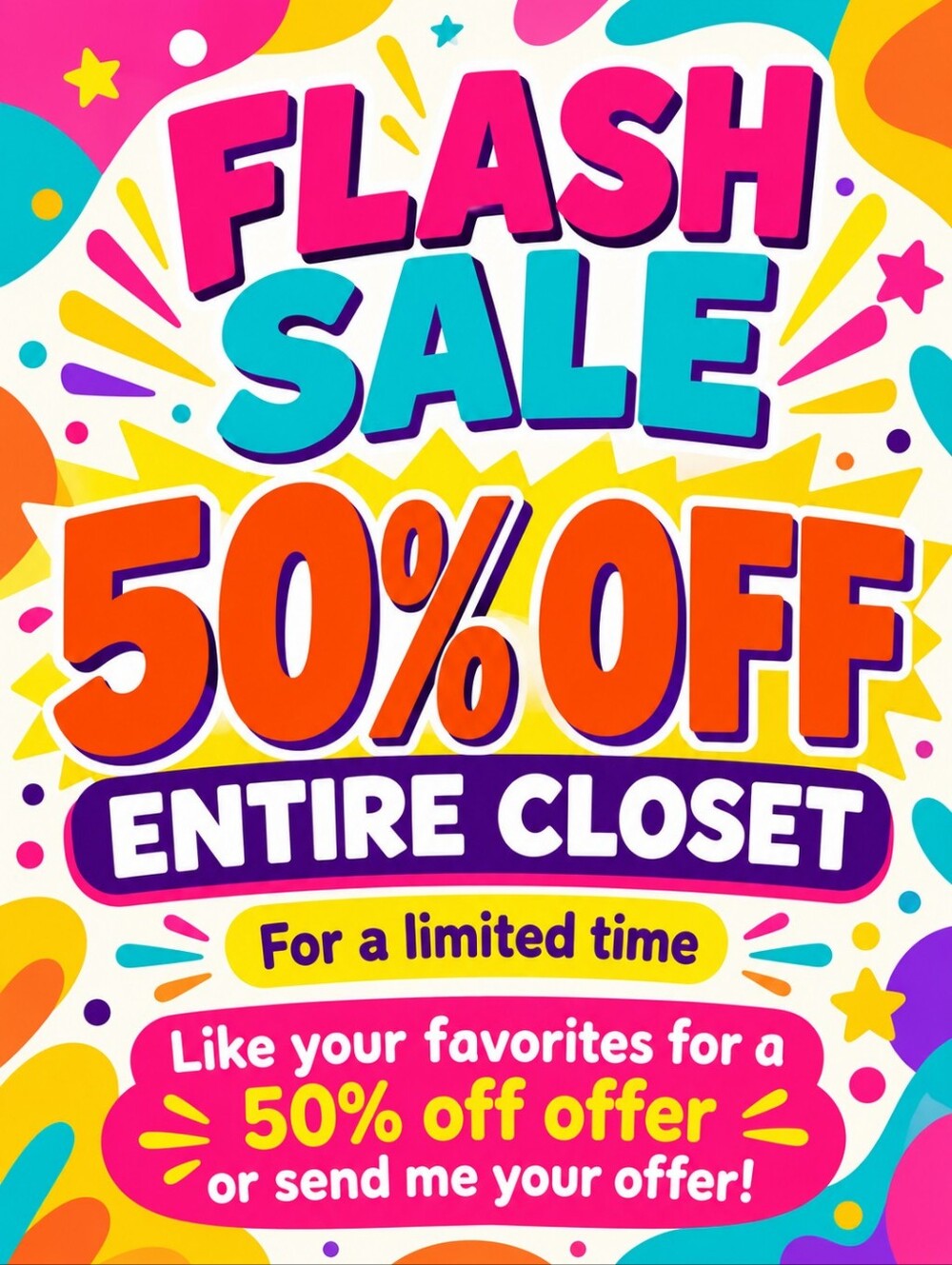 FLASH SALE 50% OFF Entire Closet | Like Your Favorites for an Offer